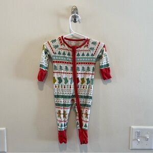 Little Sleepies newborn zippy Fair Isle bamboo convertible holiday Christmas
